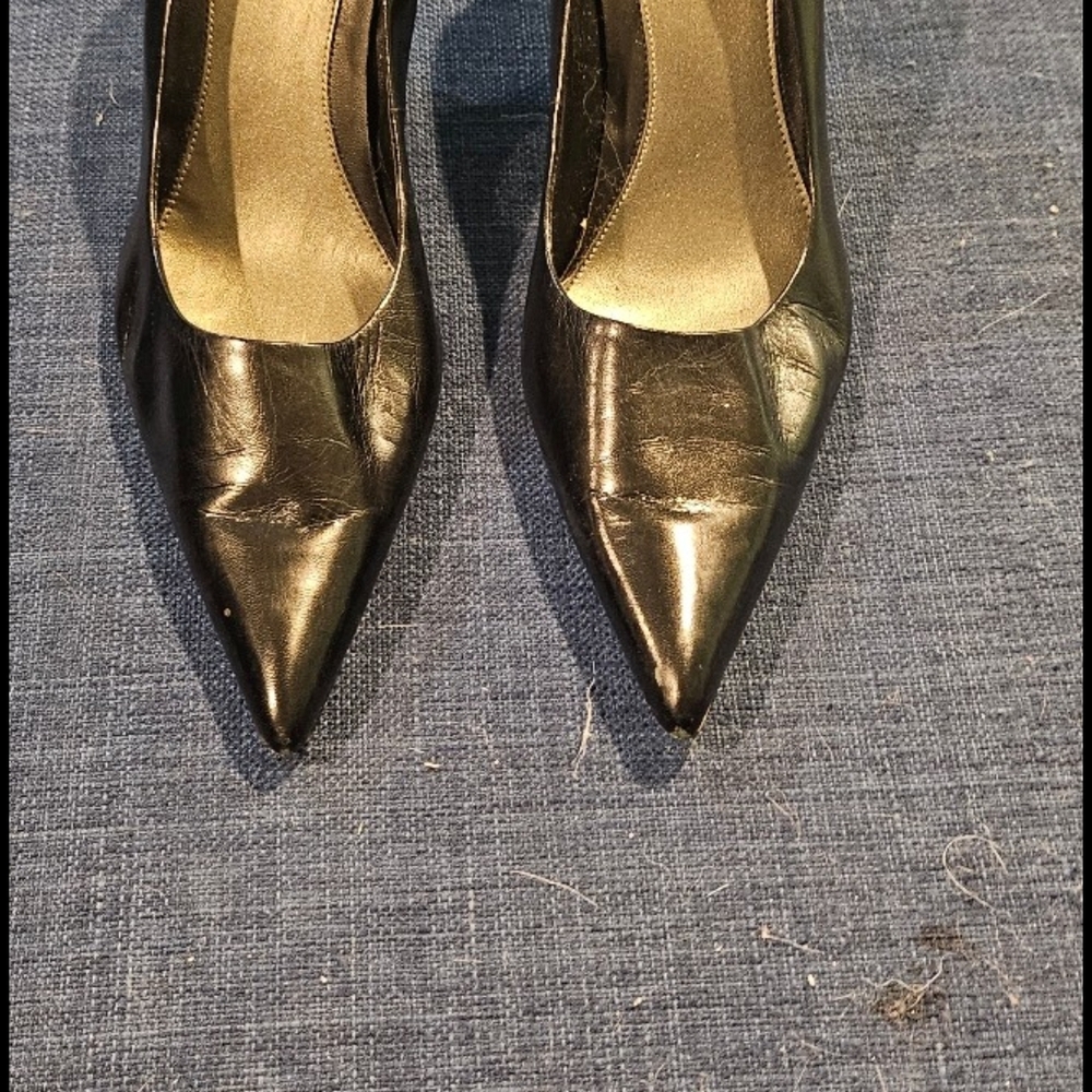 Nine West Shiny Black Pointed Heels
